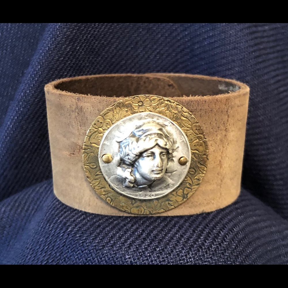 Leather Cuff Romanesque Bracelet